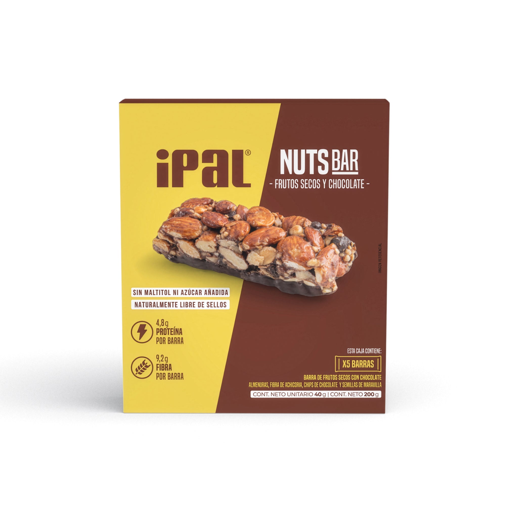 Barritas de frutos secos IPAL Nutsbar con Chocolate
