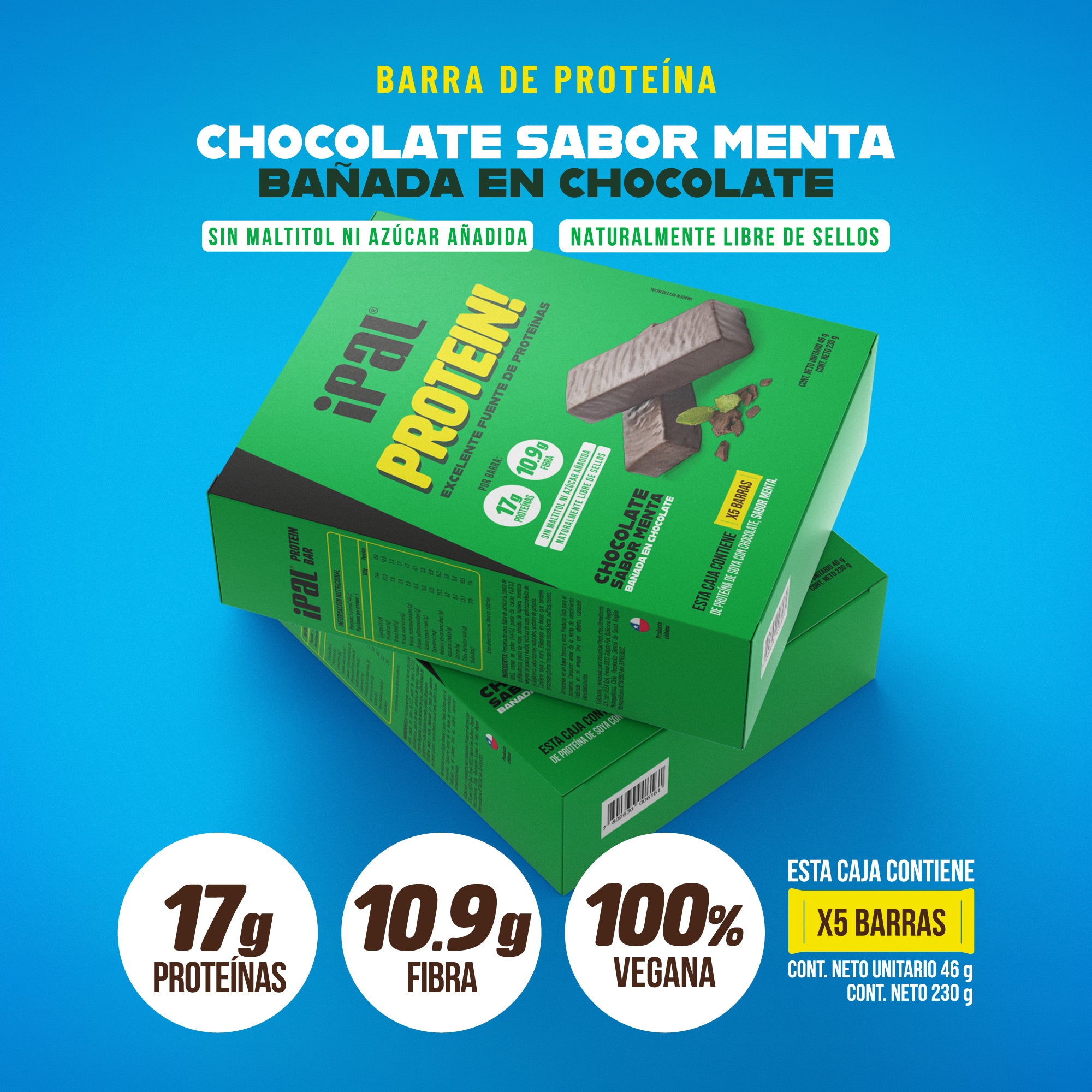 Barritas de proteína IPAL Protein! Chocolate Menta