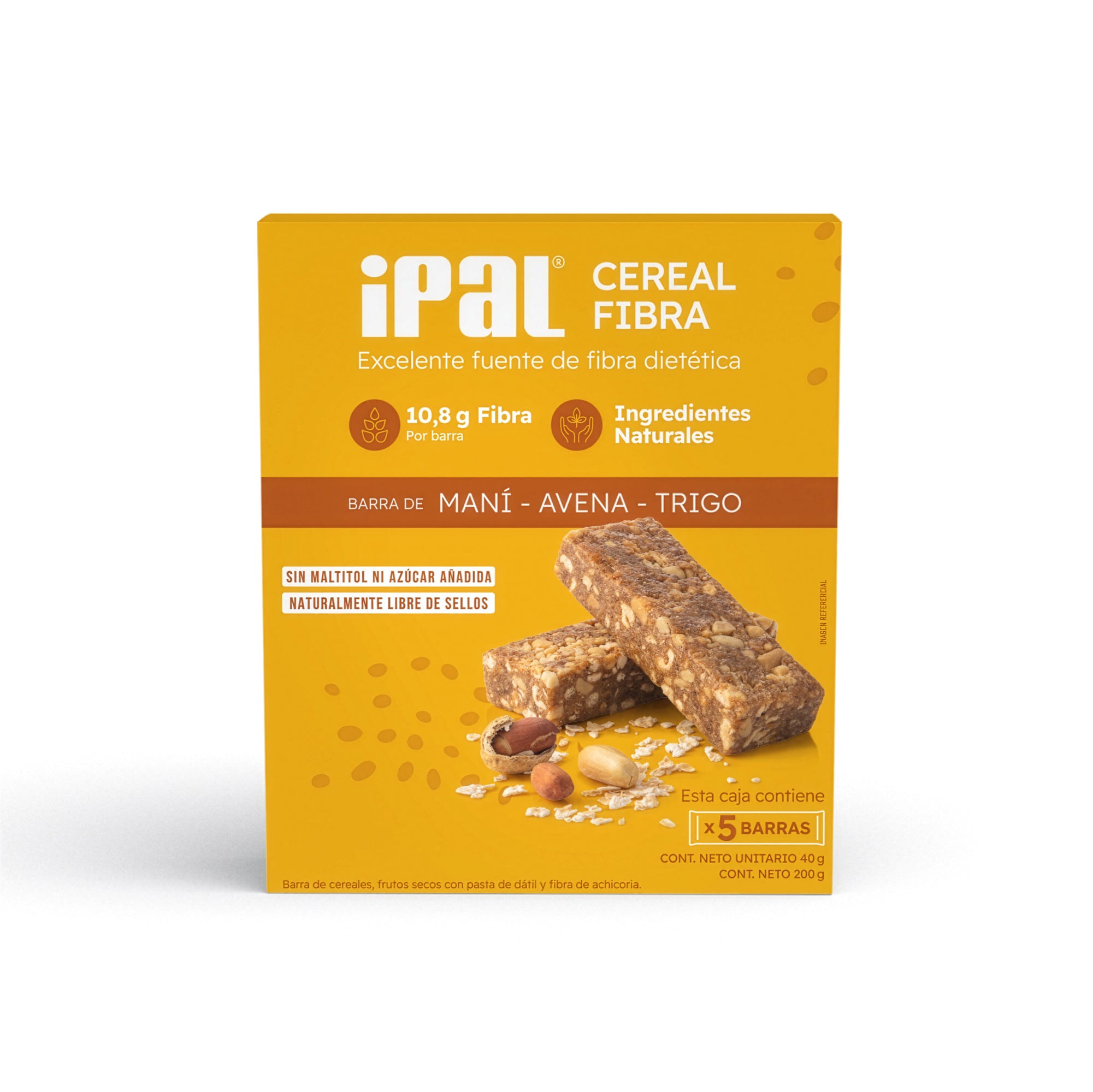 Barritas de cereales IPAL Cereal Fibra de Maní, Avena y Trigo