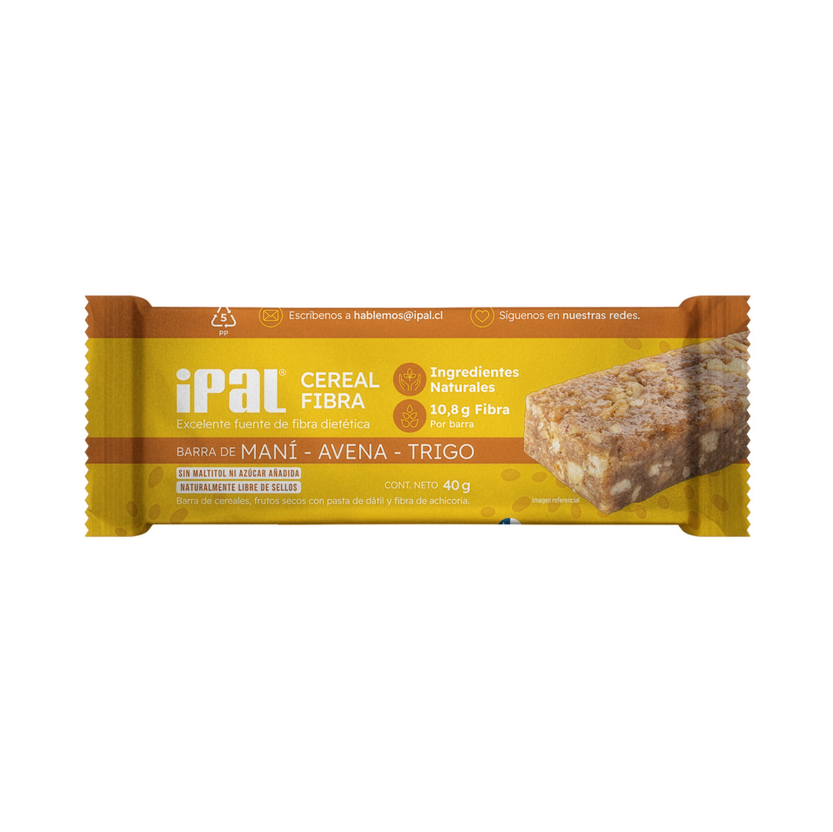 Barritas de cereales IPAL Cereal Fibra de Maní, Avena y Trigo