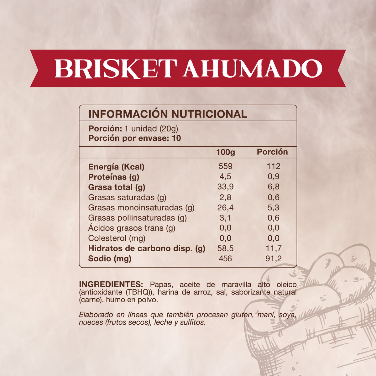 Papas Fritas Corte Americano IPAL Kettle Cooked Brisket Ahumado 200 g