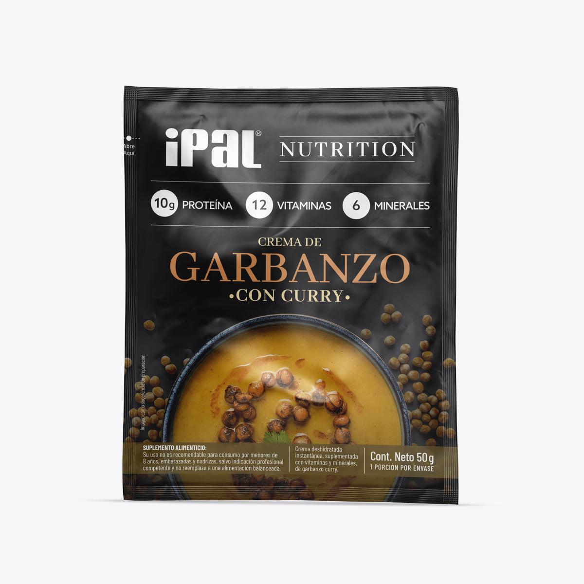 Crema Instantánea de Garbanzo con Curry IPAL Nutrition