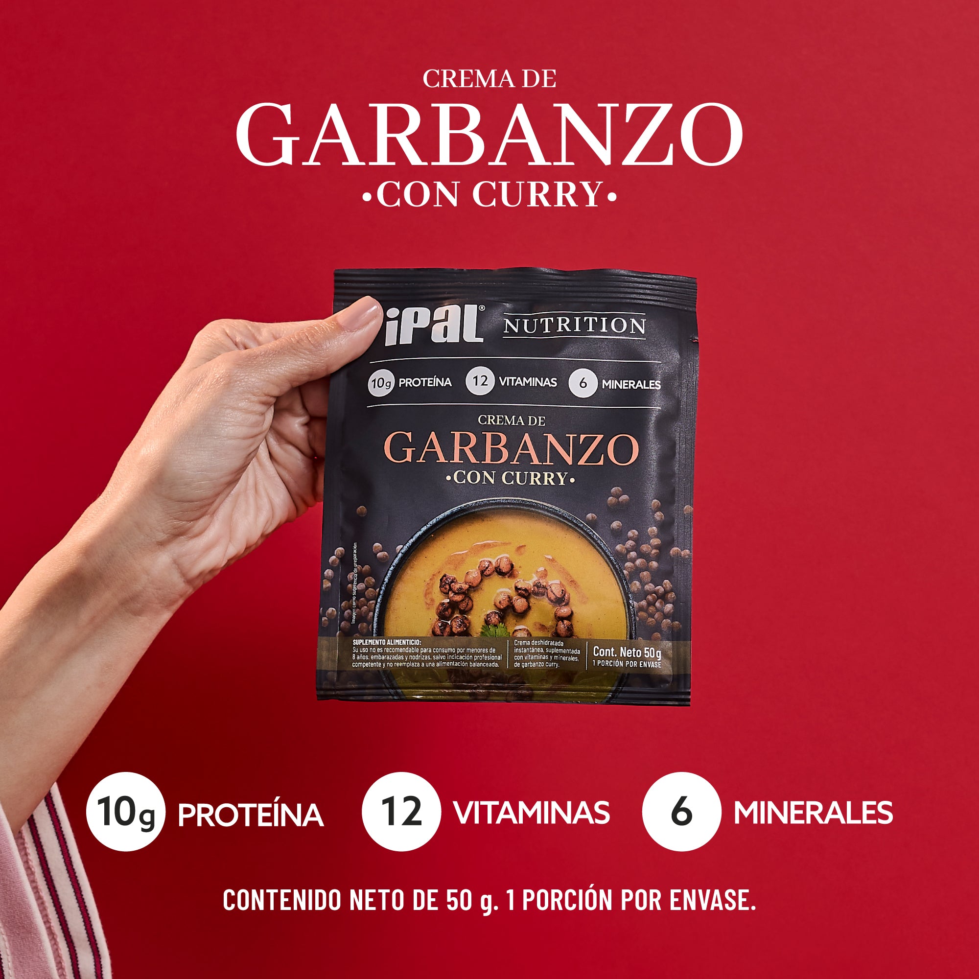 Crema Instantánea de Garbanzo con Curry IPAL Nutrition