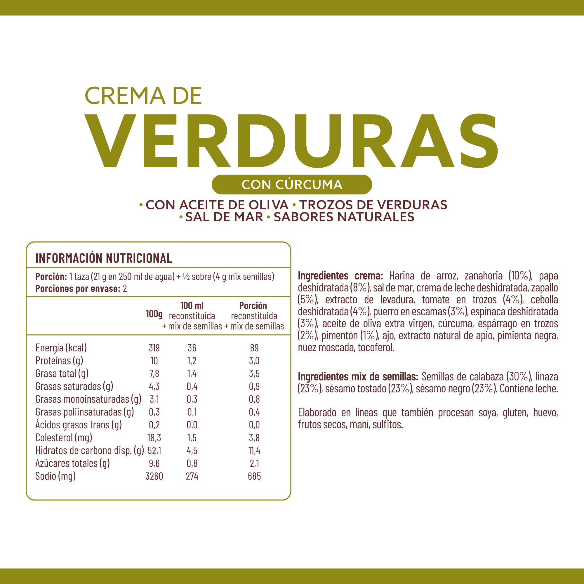 Crema de Verduras con Cúrcuma IPAL Receta Original